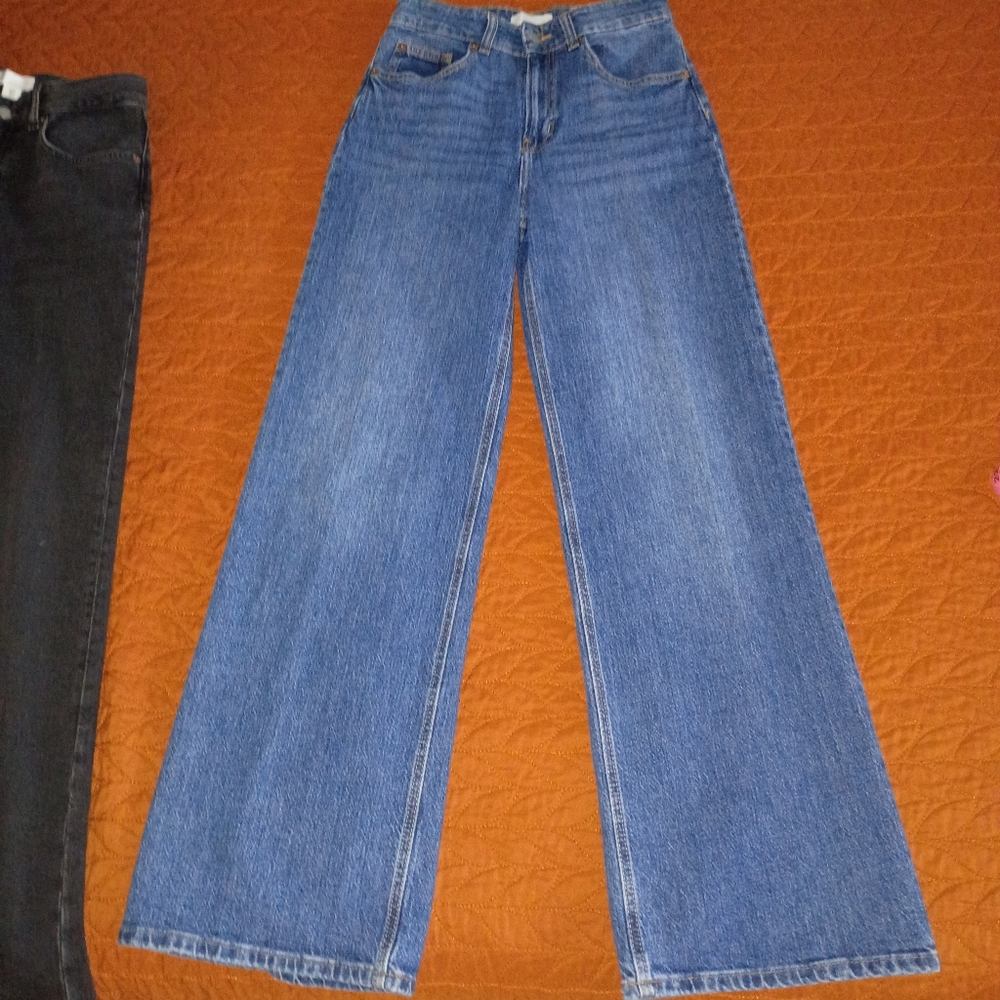 H&M Blue Wide Leg Jeans